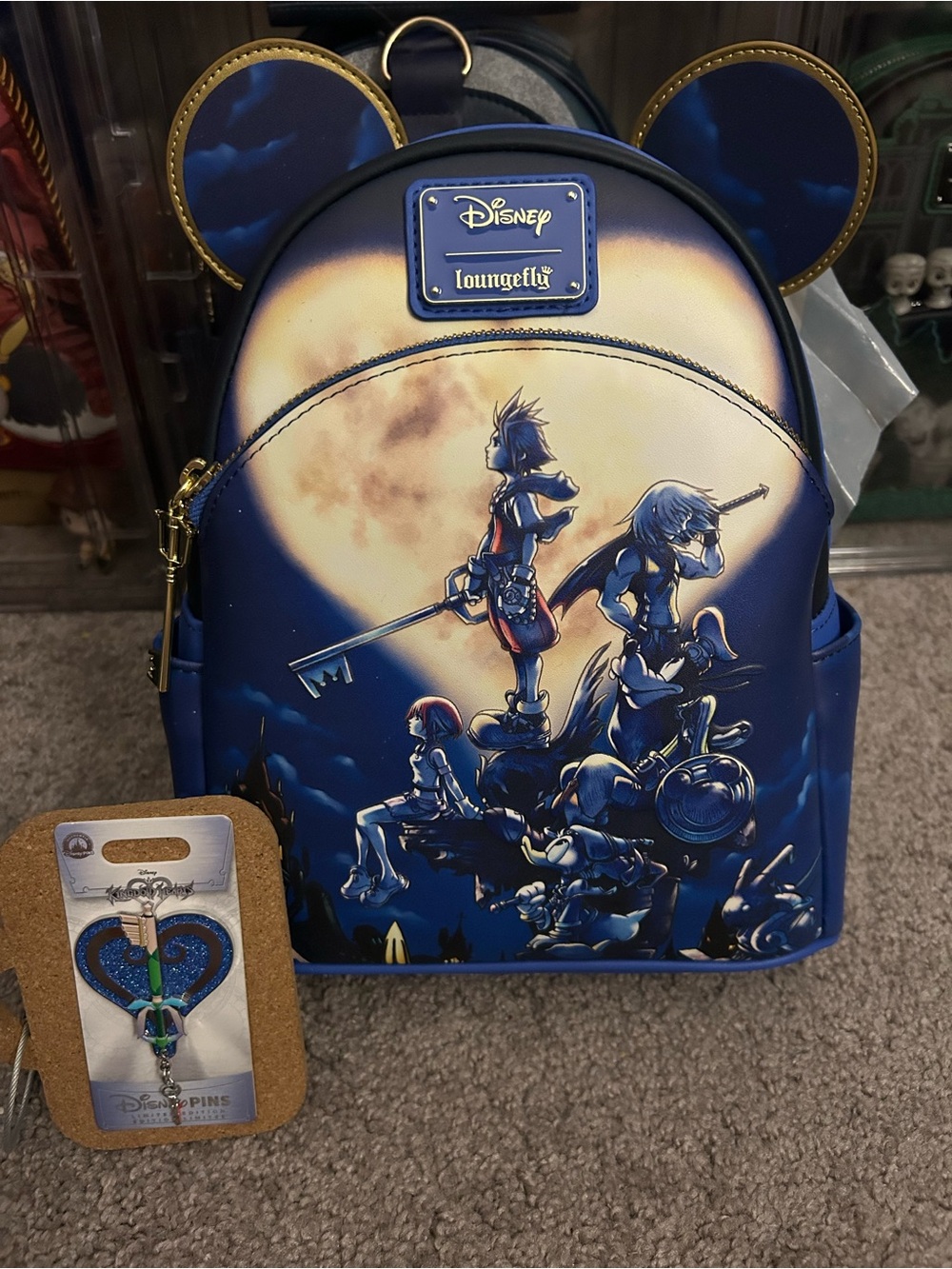 NWT Kingdom Hearts Loungefly AND LE 4000 Fairy Harp (Peter Pan) Keyblade Pin